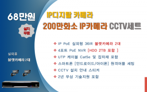 최고급형   200만화소 IP디지탈 카메라 CCTV세트 /실외용 2대