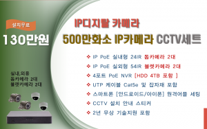 최고급형 500만화소 IP디지탈 카메라 CCTV세트 /실내.외용 4대